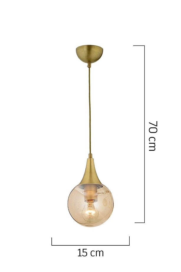 Damla Tekli Bal Camlı Eskitme Modern Sarkıt Mutfak Salon Sarkıt Avize - 3