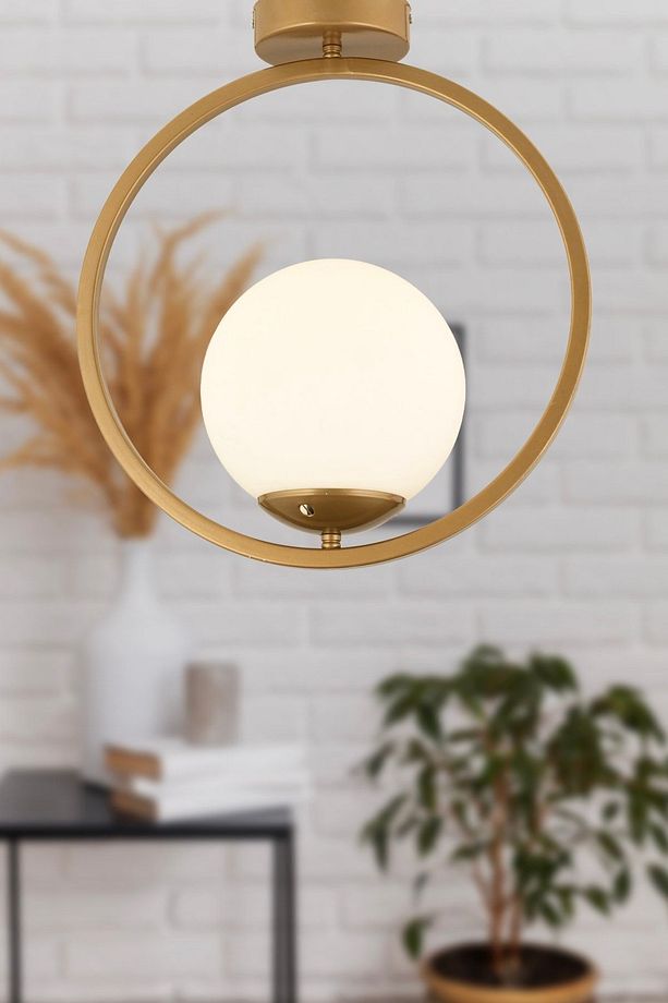 Lifos Tekli Eskitme Boyalı Plafonyer Modern Mutfak Salon Avize - 1