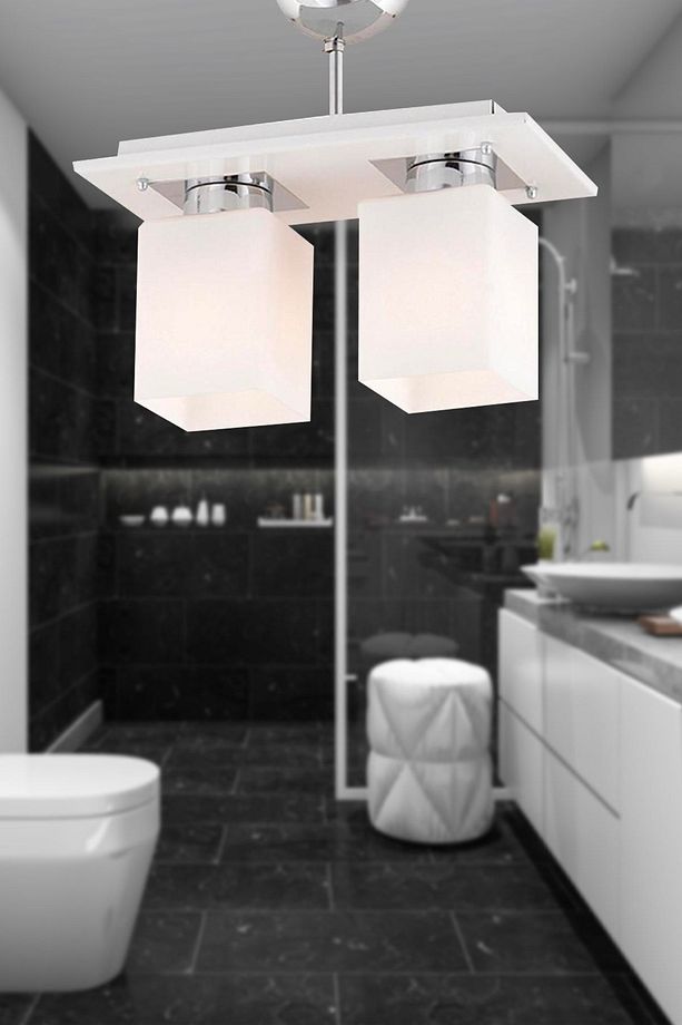 Atlas 2 Li Beyaz Modern Genç Odası Mutfak- Banyo Mutfak Salon Spot Avize - 1