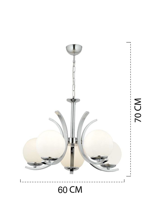 Plüton 5'Li Krom Modern Mutfak Salon Avize - 4