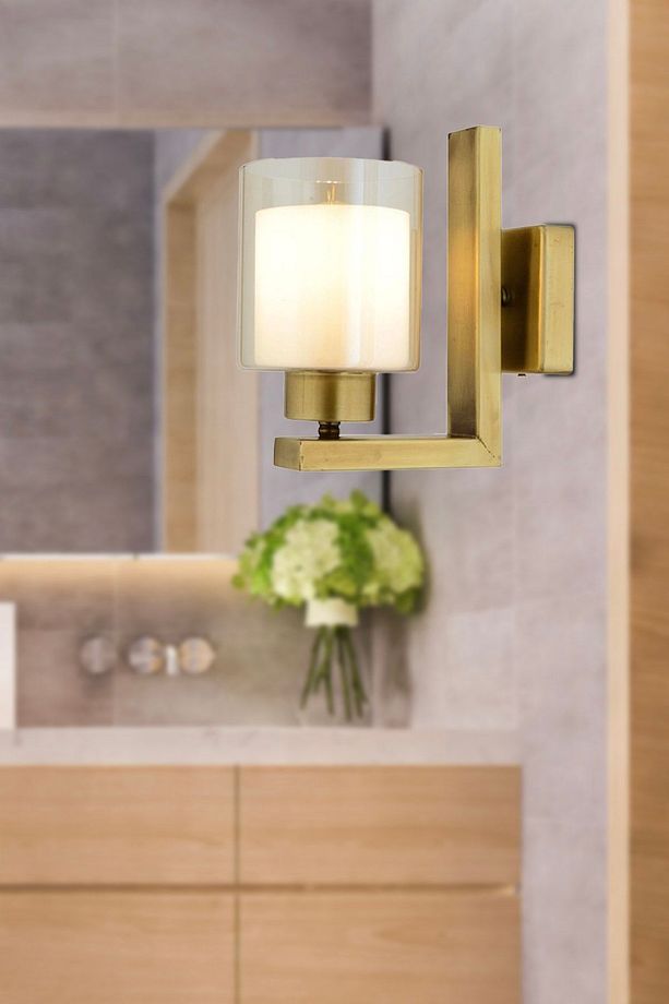 İmer Eskitme Duvar Lambası Yatak Odası-Yatak Başı-Banyo İçin Modern Aplik - 1