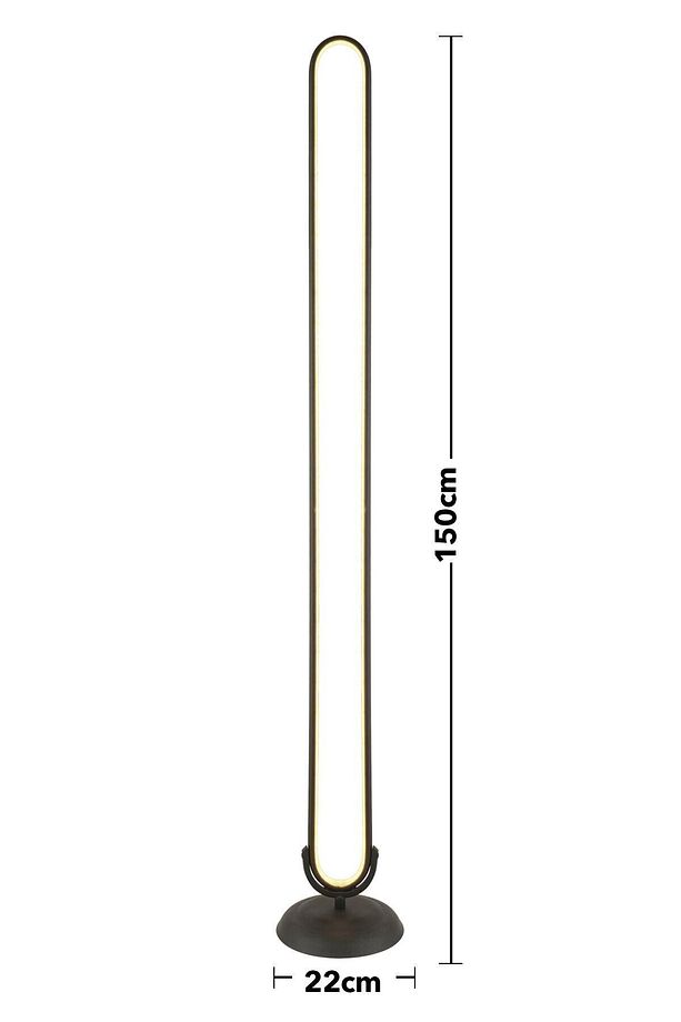 Zümra Siyah 70 Watt Modern Tasarım Ledli Metal Lambader - 4