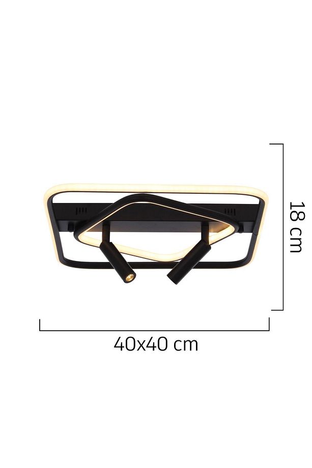 Steve Kare Mat Siyah Boyalı 50 Watt 300k Spot Salon Mutfak Genç Odası Ledli Avize - 5