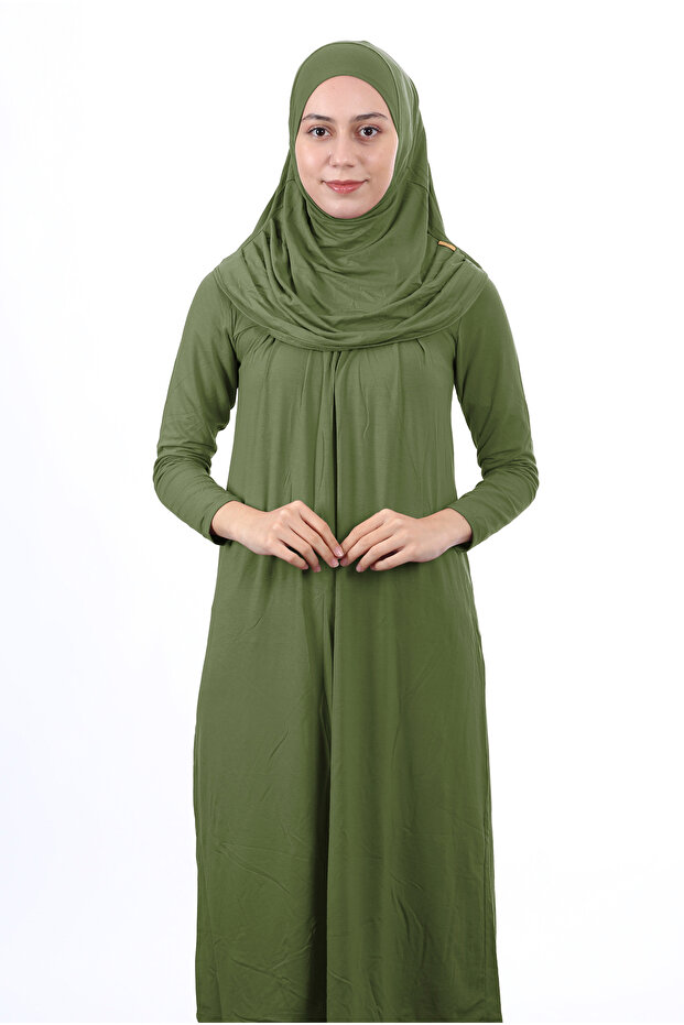 Waiter Size 12-15 Years Khaki Self-Headband One Piece Women's Prayer Dress