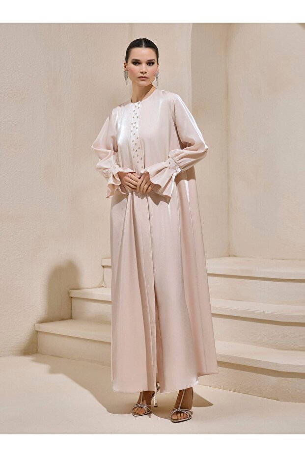 Powder Color Melis Abaya - Al Sheikha Model