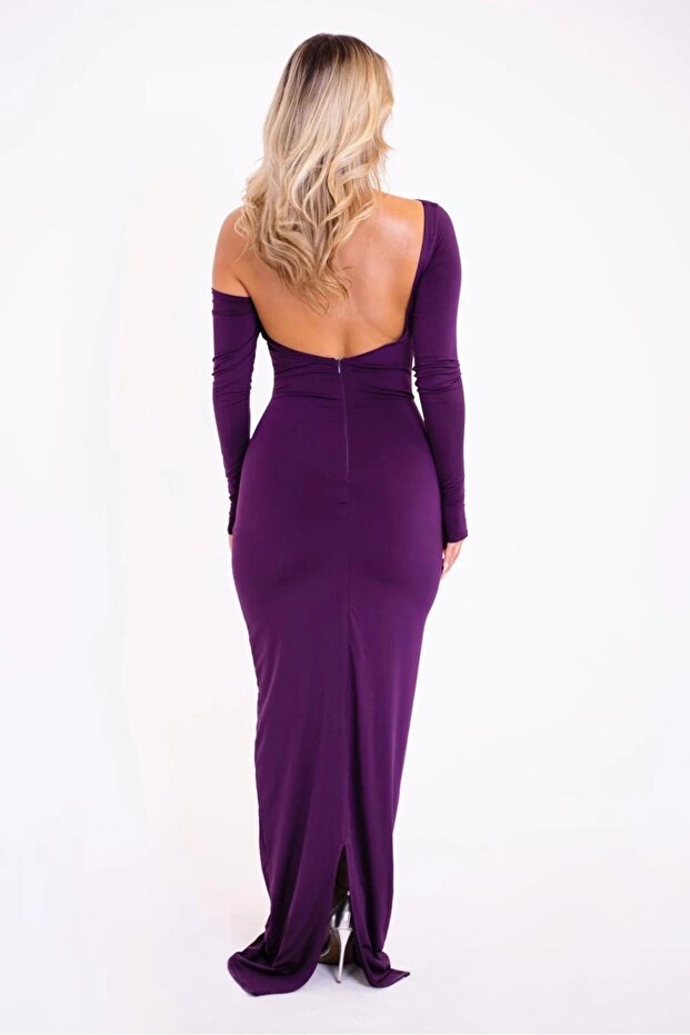 Damen-Drapekleid mit Steindetails - 8
