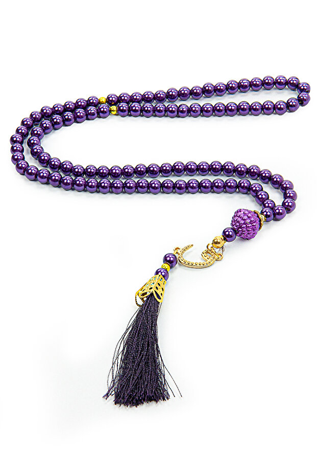 Vavli Tughra Pearl Prayer Beads of 99 - Plum