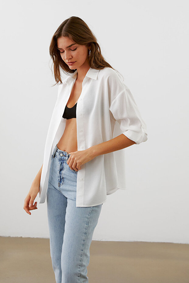 Apoletli Oversize Gömlek - 3