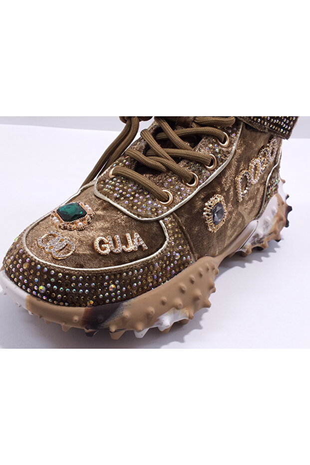 25K351 Taşlı kadife Bot ( kalıbı 1 numara küçüktür ) - 4