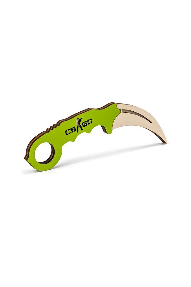 Ahşap Karambit - Cs Go Karambit Oyuncak - Eğitici Oyuncak - Yeşil - 1