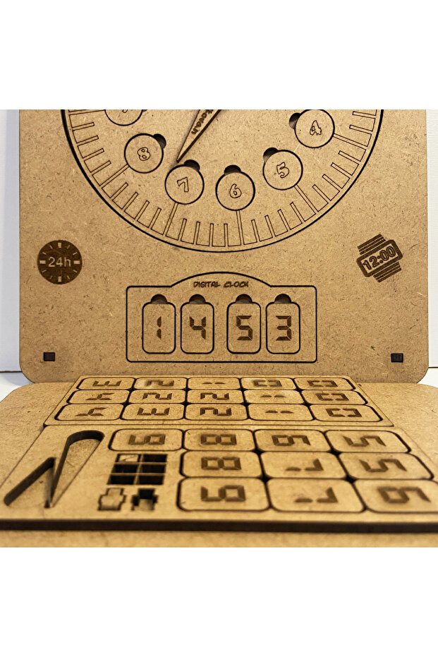Saat Kaç Puzzle - Saat Yapboz - Ahşap - Boyanabilir Eğitici Oyuncak - 4 Yaş ve Üzeri Eğitime Yardımc - 5