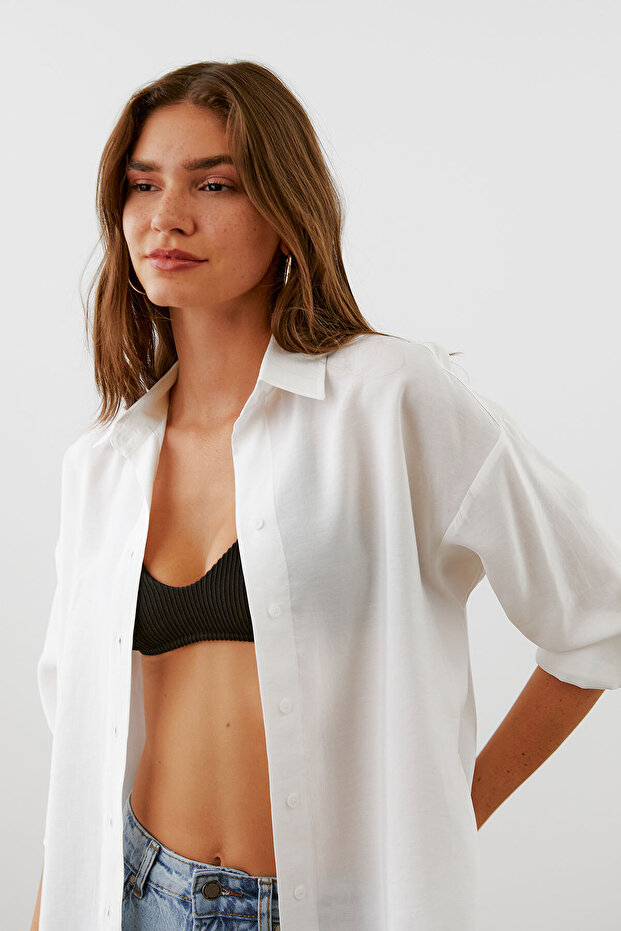 Apoletli Oversize Gömlek - 4