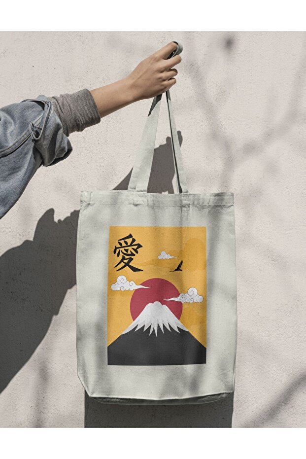 Japanese Vintage Yellow Red Y2K Cloth Bag Tote Bag