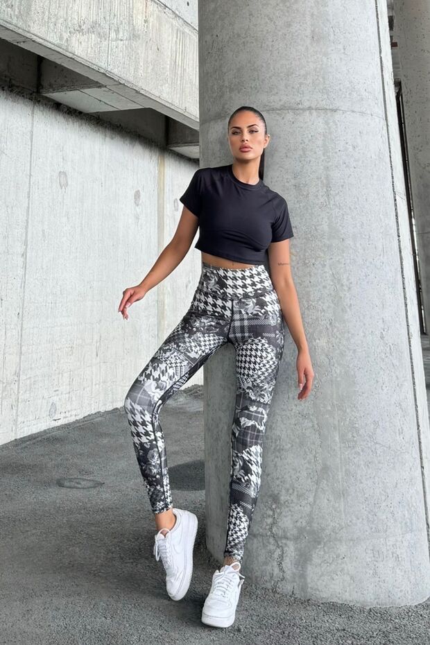 طماق نمط Houndstooth - 3