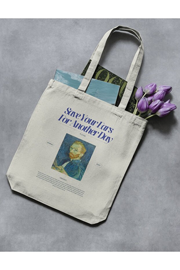 Save Your Ears Van Gogh Vintage Museum Style Y2K Canvas Bag Tote Bag
