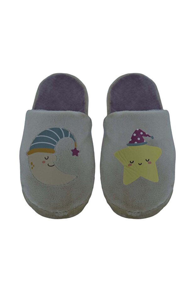 Kadın Ay Yıldız Figürlü Ev Terliği - ŞAPİ - 1