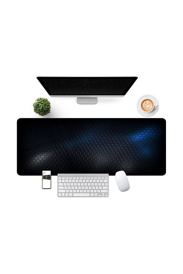 XXl 90*40 cm Siyah 3D Grafik Rahat Çalışma Ve Oyun Klavye Mausepad  /Klavye ve Fare Altlığı - 2