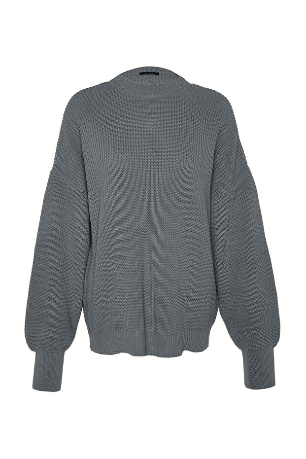 Antrasit Geniş Kalıp Basic Triko Kazak TWOAW23KZ01448 - 8