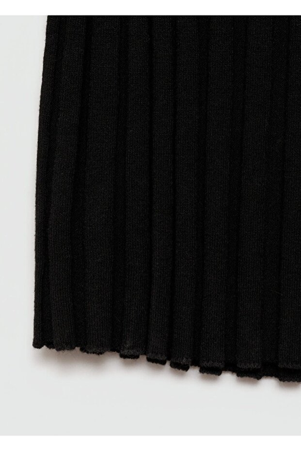 Perkins yaka ribana elbise - 4