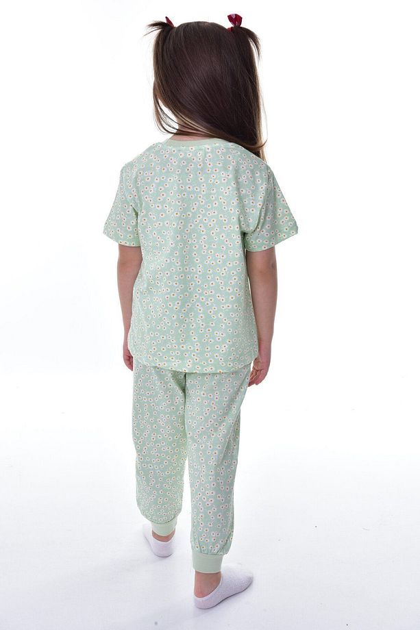 %100 Pamuk Süprem Penye Kumaş Kısa Kollu Kız Çocuk Pijama Takımı (3,4,5,6,7,8,9,10,11,12 YAŞ) - 5