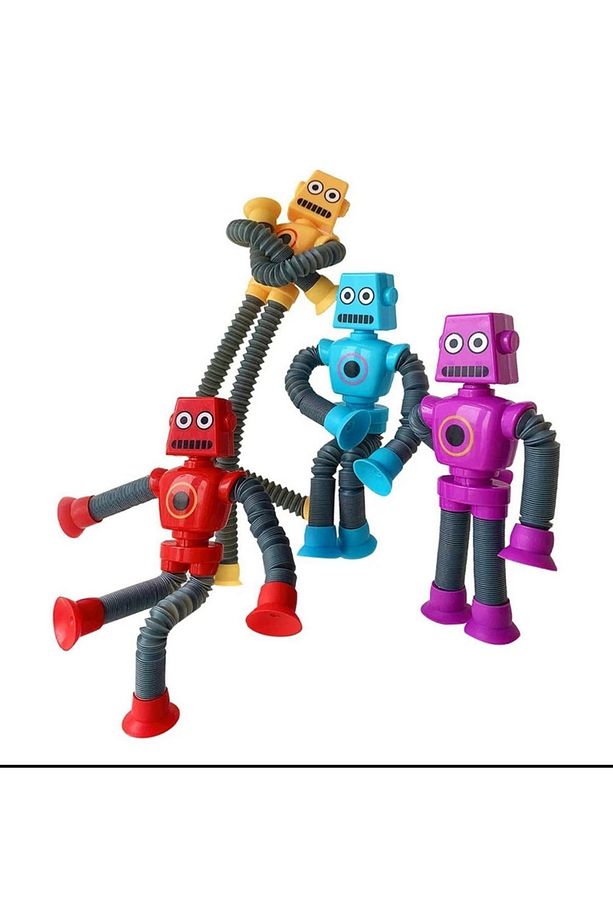 4 ADET Vantuzlu Zürafa Eğitici Uzayan Boru Zürafa Teleskopik Yapışkanlı 4 Adet Yeni Model Robot - 7