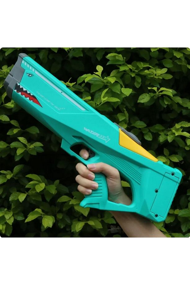 USB ile Şarj Olabilen 550 ML Su Hazneli Uzun Menzilli Elektronik Su Tabancası 43 cm - Yeşil - 2
