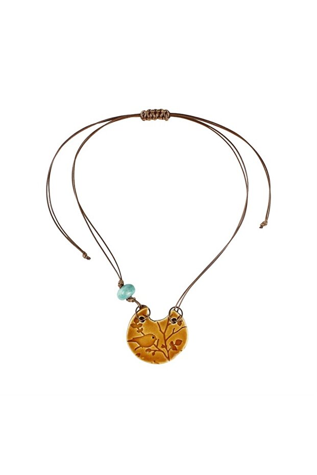 Kuşlu Seramik Kolye - 1