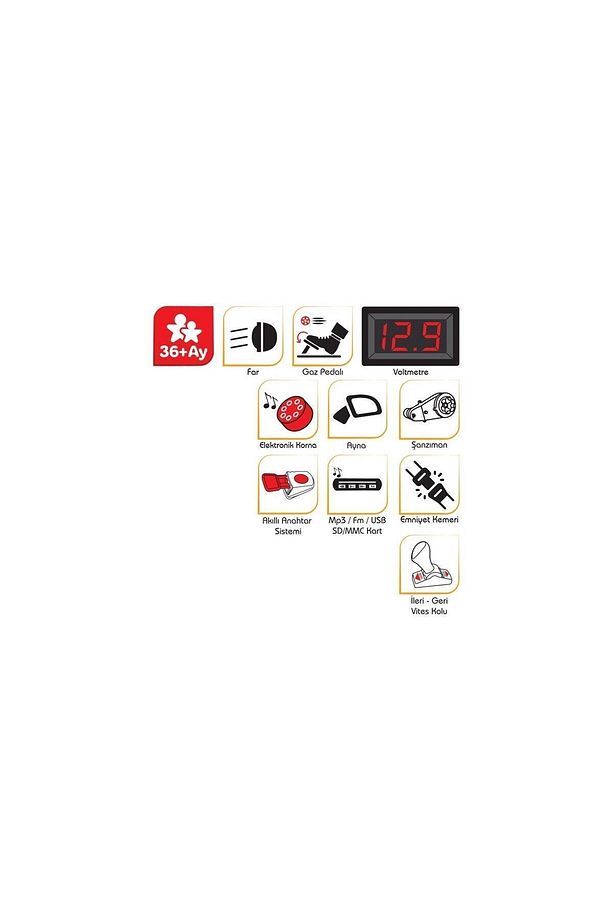 Nessiworld Fortune 12v Uzaktan Kumandalı Akülü Araba Kırmızı - 6