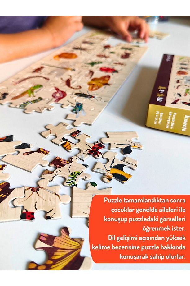 Bugs & Insects - Böcekler Midi Puzzle | 4-9 Yaş 80 Parça - 3