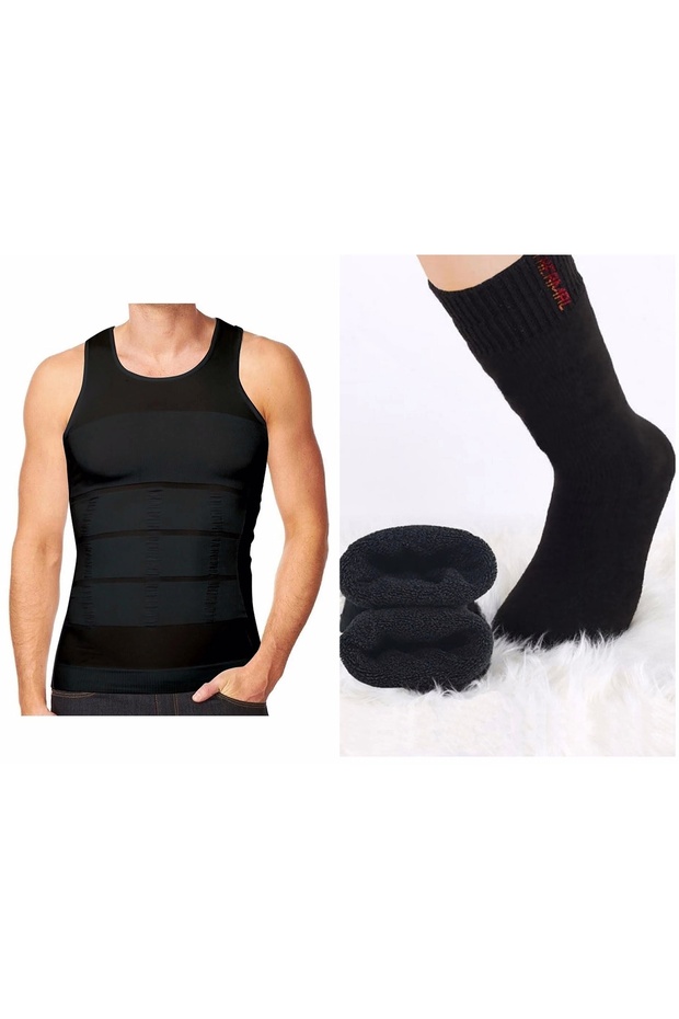 Men's Black Corset Athlete Thermal Socks with Gift