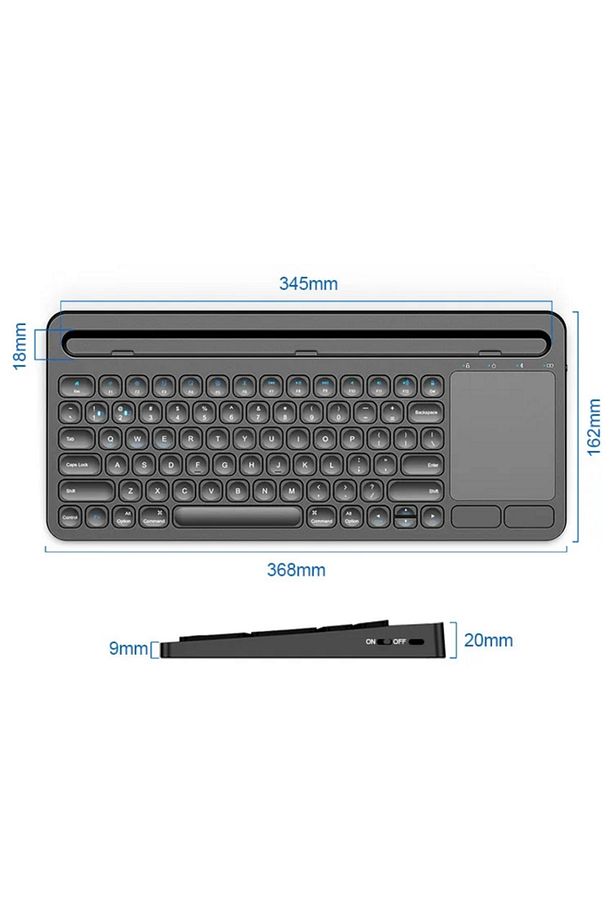 Android İpad Tablet PC Uyumlu  Bluetooth Kablosuz Klavye & Touchpad - 6