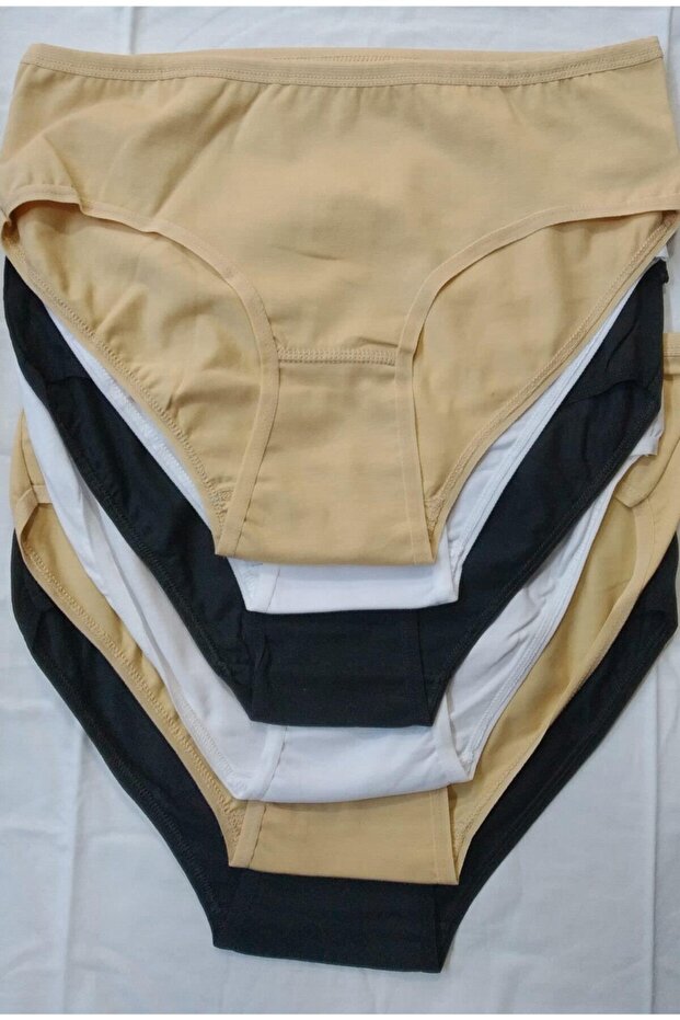 6 Pieces 2 Black 2 White 2 Nude Bikini Panties