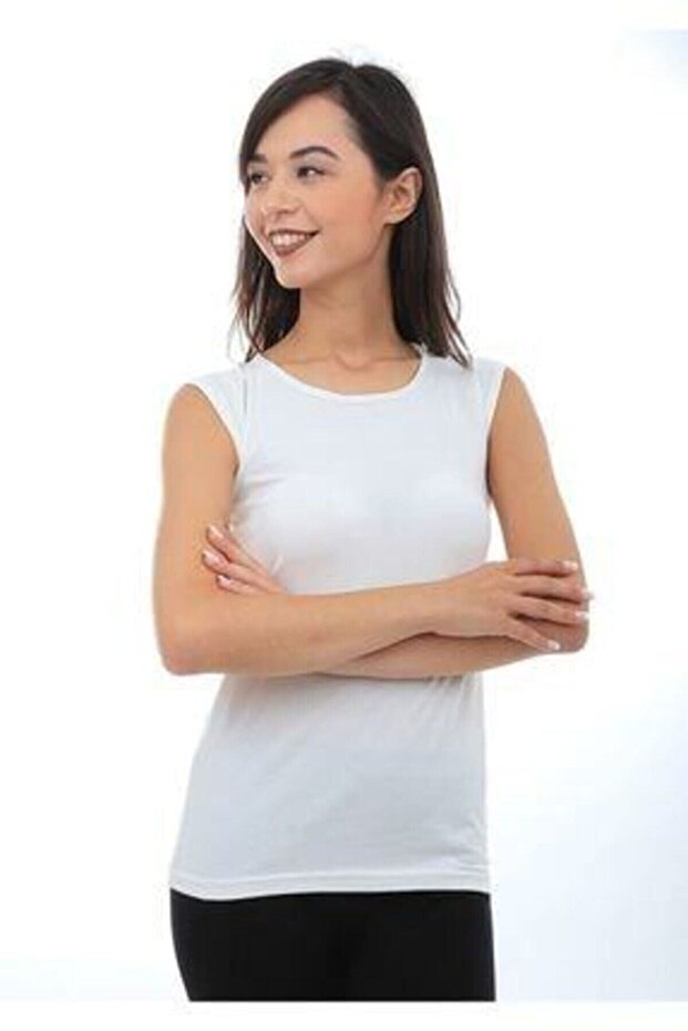 Women's White Zero Sleeve Body Athlete Top