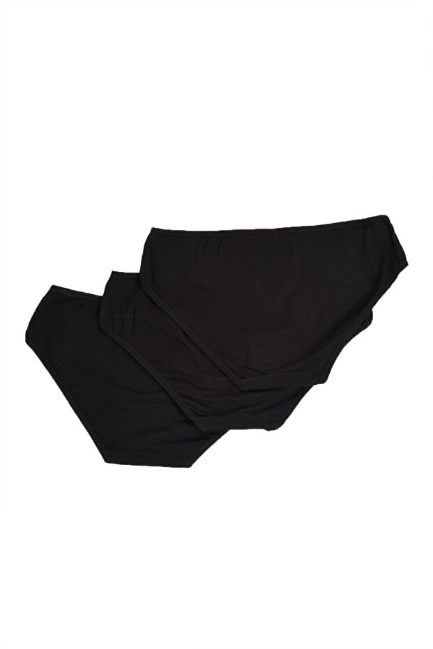 Black 3-Pack Women's Cover Slip Panties 100% Cotton