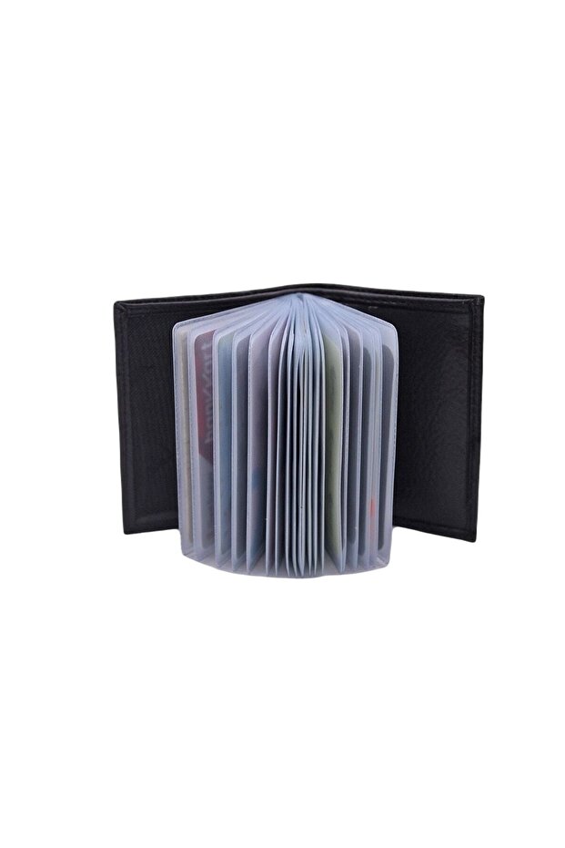 Lüks Deri Kartlıklı Cüzdan 20 Şeffaf Kartlıklı - 3