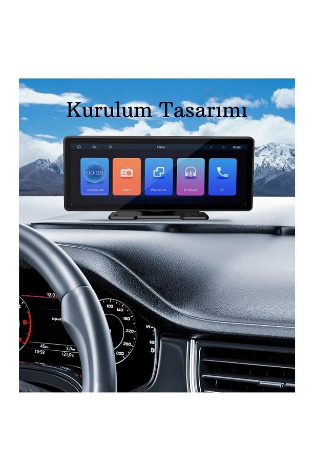 Tak Çalıştır Carplay Apple Android Auto Ekran Kablosuz 10.2İnç Araç Araba Ekran Navigasyon - 3