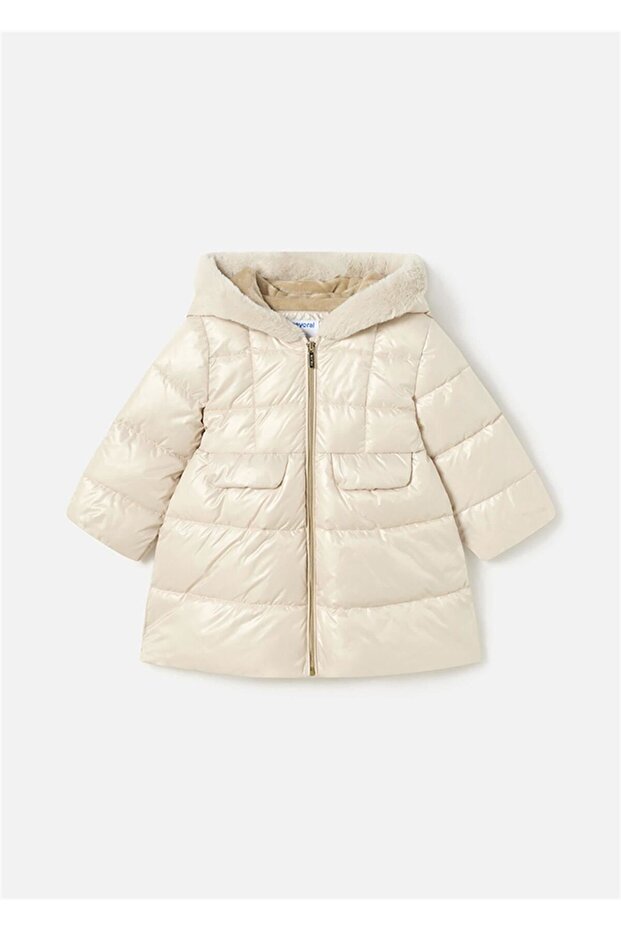 Baby Girl Inflatable Long Coat Beige 2483