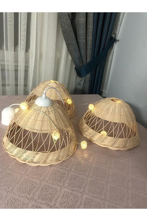 Bambu, Rattan, Hasır Avize - 2