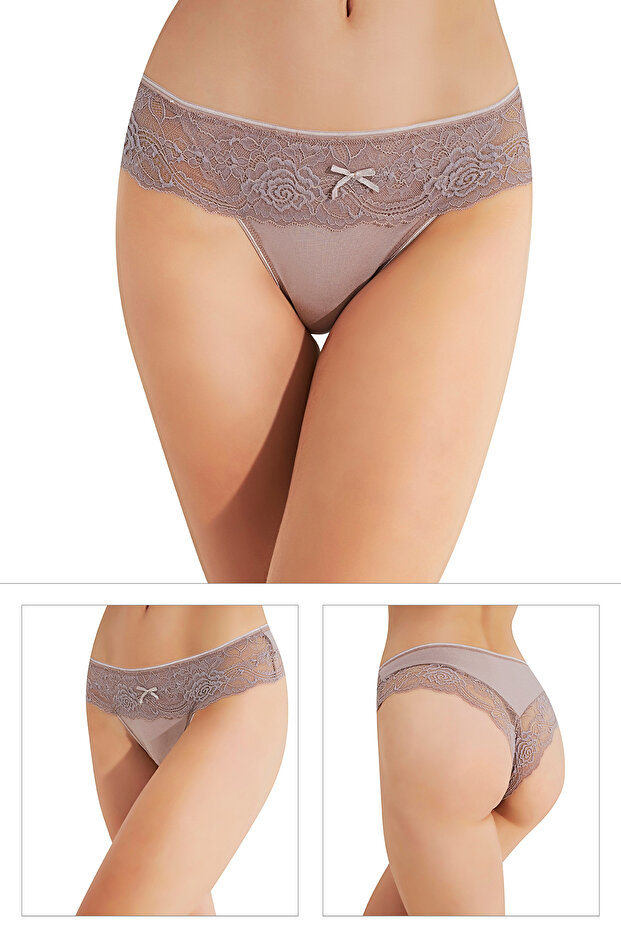 10951 DANTELLİ 3 ' LÜ  KÜLOT - 1