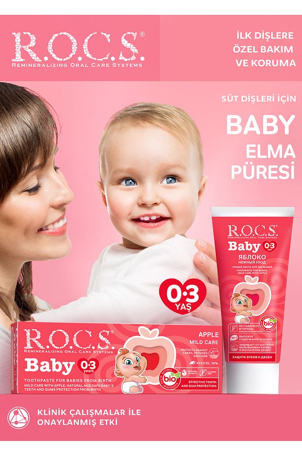 R.O.C.S. BABY 0-3 YAŞ ELMA PÜRESİ DİŞ MACUNU 45g – YENİ AMBALAJ - 1