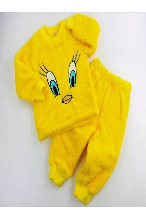 Minimodabutik Twety Sarı Civciv Pijama Takım 1/8 Yaş - 1