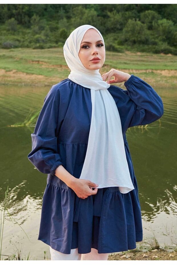 شال قطن جاز أبيض