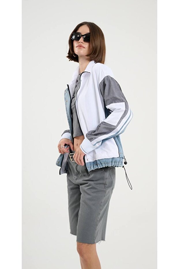 File Detay Şerit Kadın Ceket - 3