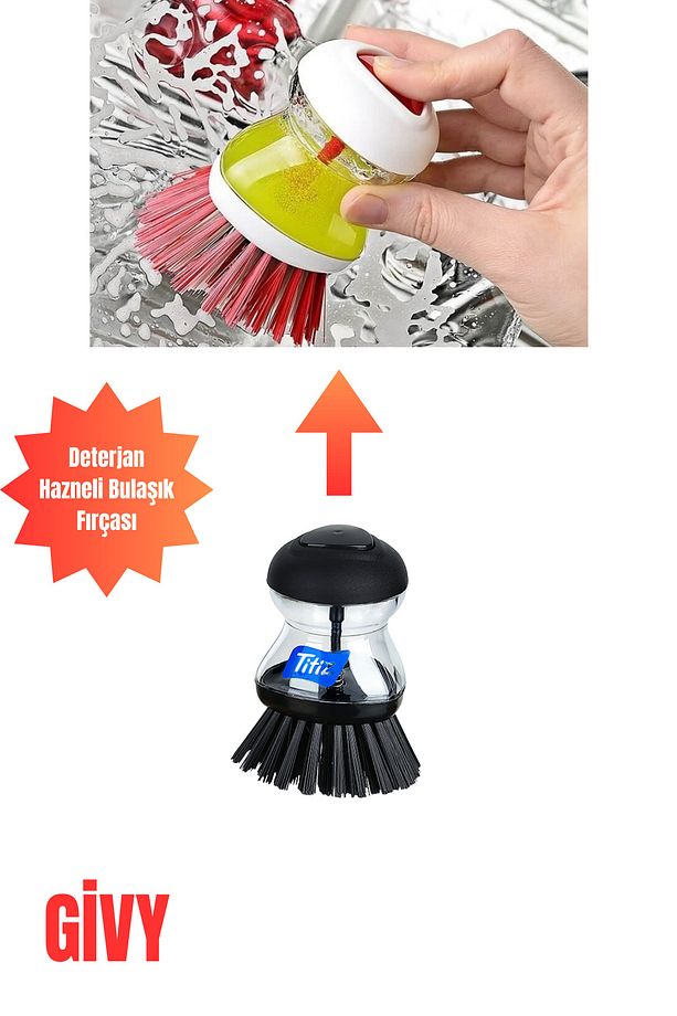 Titiz Deterjan Hazneli Bulaşık Fırçası - 1