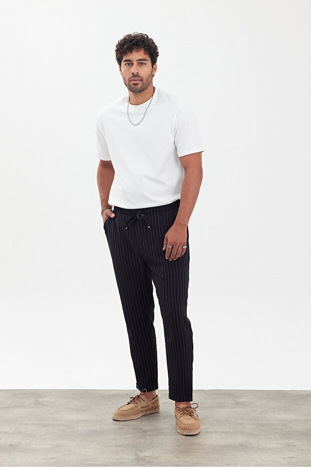 Çizgili Regular Erkek Pantolon - 3