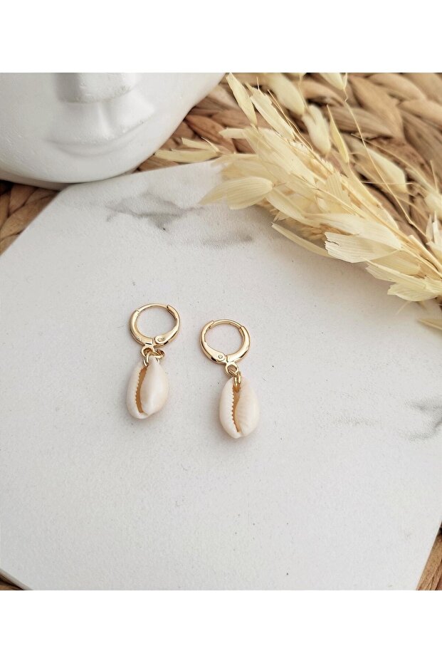 Deniz Kabuklu Halka Küpe - 1