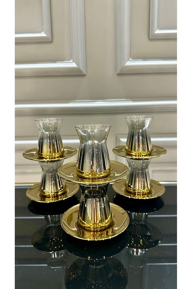 PAŞABAHÇE 6 Kişilik 12 Parça Titanyum Model Cam Çay Seti - 4