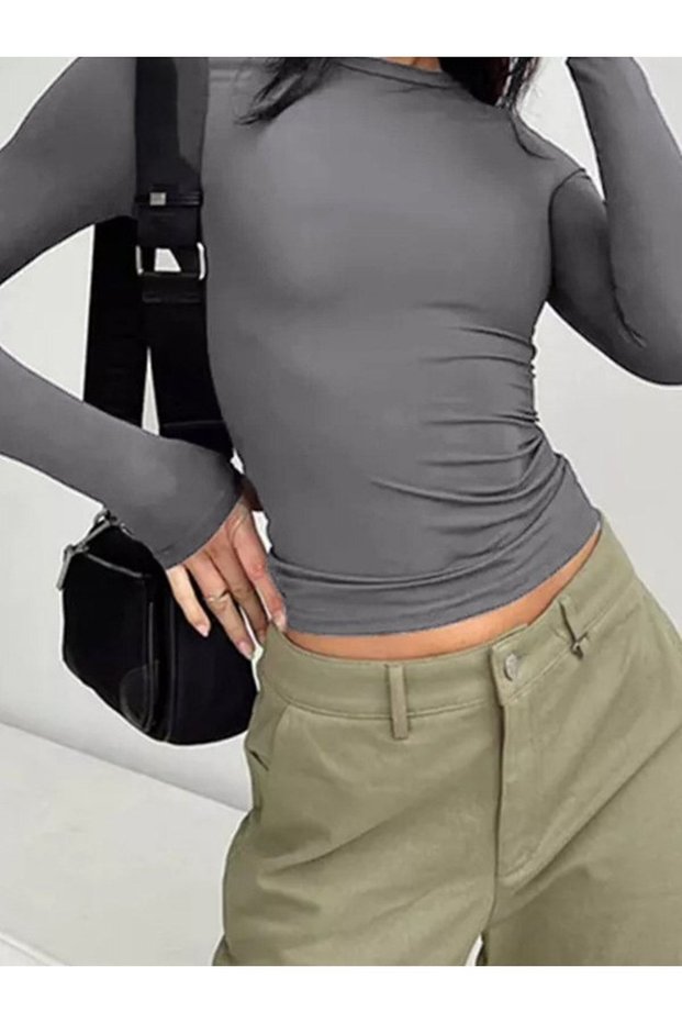 Solid Color Long Sleeve Bodysuit