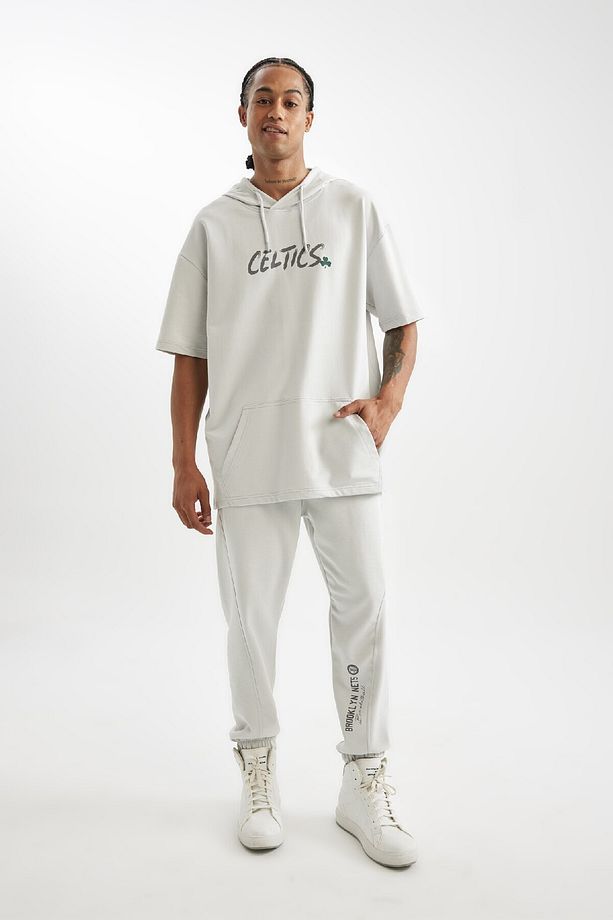 Fit Nba Brooklyn Nets Erkek Gri Skuba Dalgıç Kumaş Jogger Cepli Eşofman Altı C8924ax24au - 3