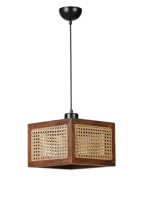 KUMSAL BÜYÜK TEKLİ CEVİZ RATTAN AVİZE - 2